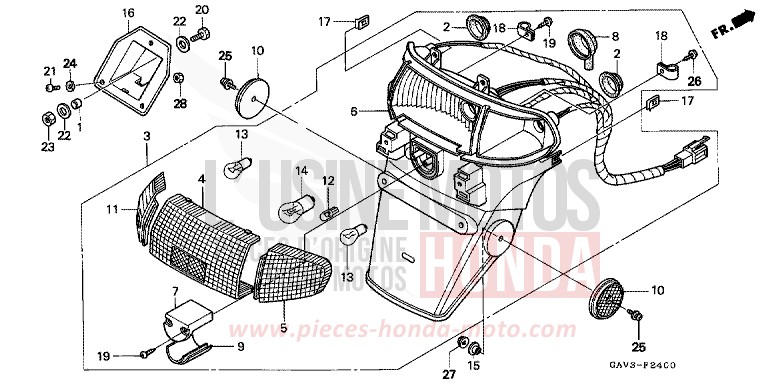 KOMBINATIONSLEUCHTE von CB1300 Super Bold'or ABS CHECKER BLACK METALLIC (NH217) von 1995